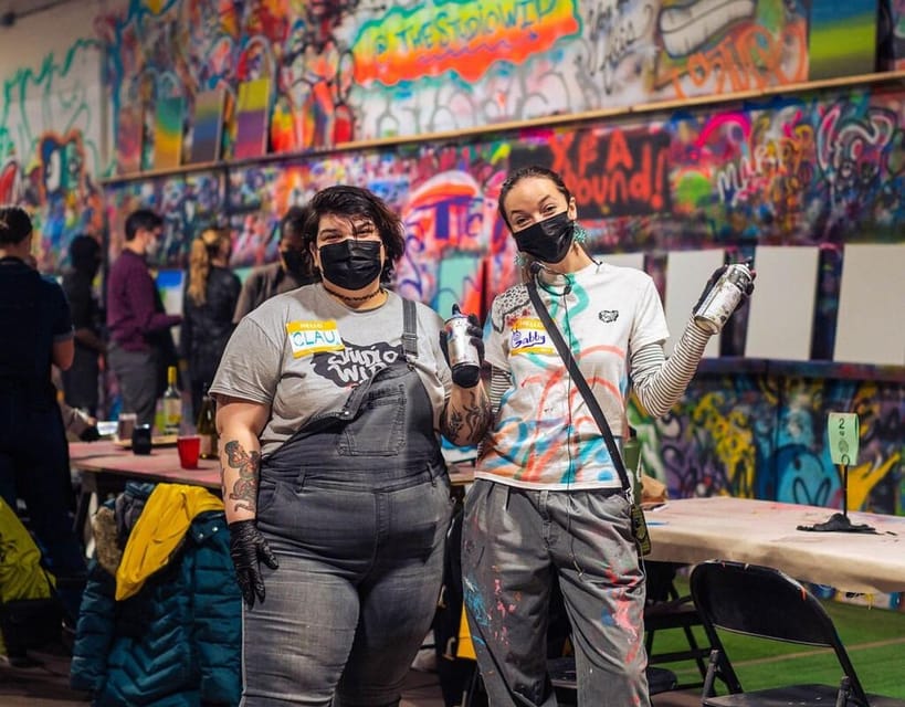 Chicago: BYOB Spray Paint and Sip Workshop - Studio W.I.P. instructors keep the mood easy