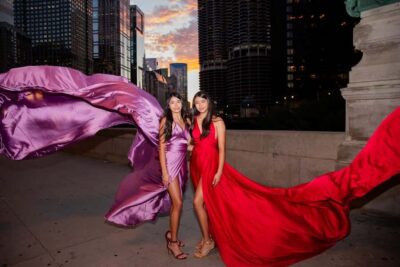 Chicago Luxury Flying Dress Photoshoot