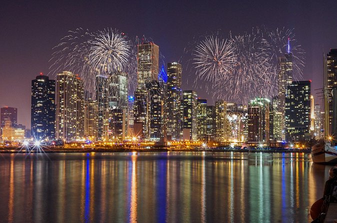 Chicago's Fireworks Show aboard Tall Ship Windy! - The fireworks view from Lake Michigan